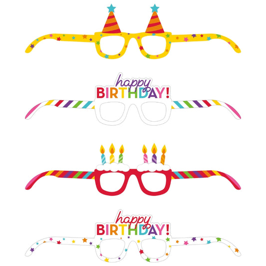 Gafas de fiesta para cumpleaños x 4 unid